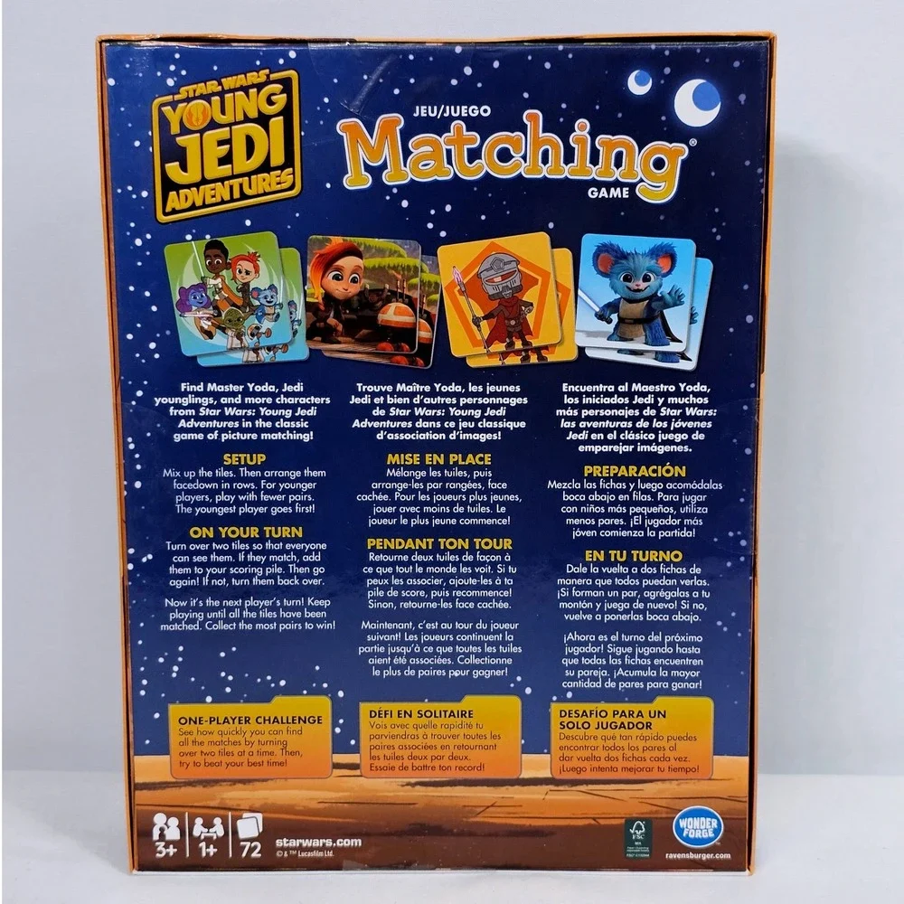 Star Wars Young Jedi Adventures Matching Game Wonder Forge '23 Memory New Sealed